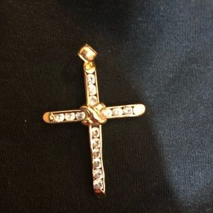 10K solid gold cross pendant